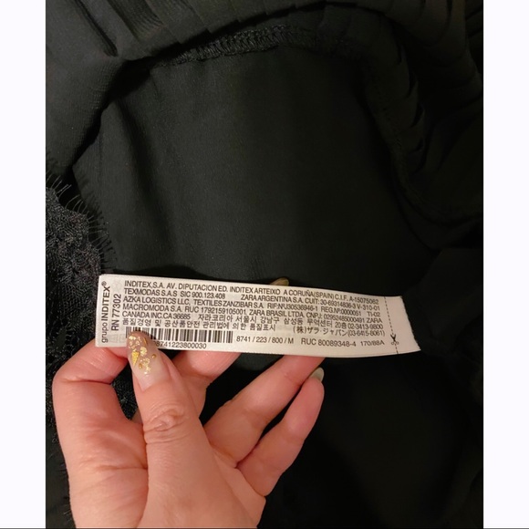 NWOT Zara Black Lace Pleated Layer Skirt Dress Party - Picture 8 of 8